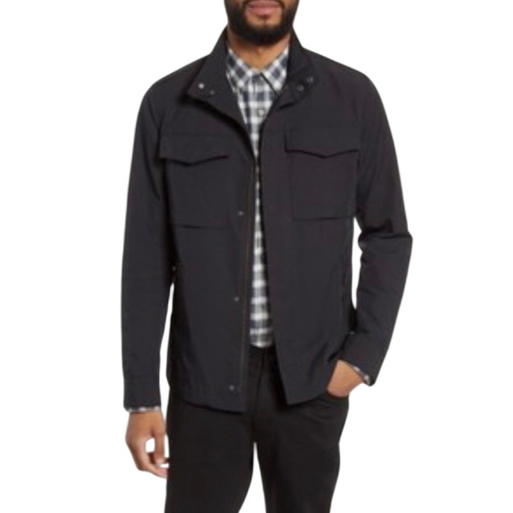 Theory Yost N Fuel Canvas Jacket Ink Black Navy Full Zip Utility Mens Large